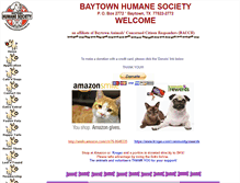 Tablet Screenshot of baytownhumanesociety.org